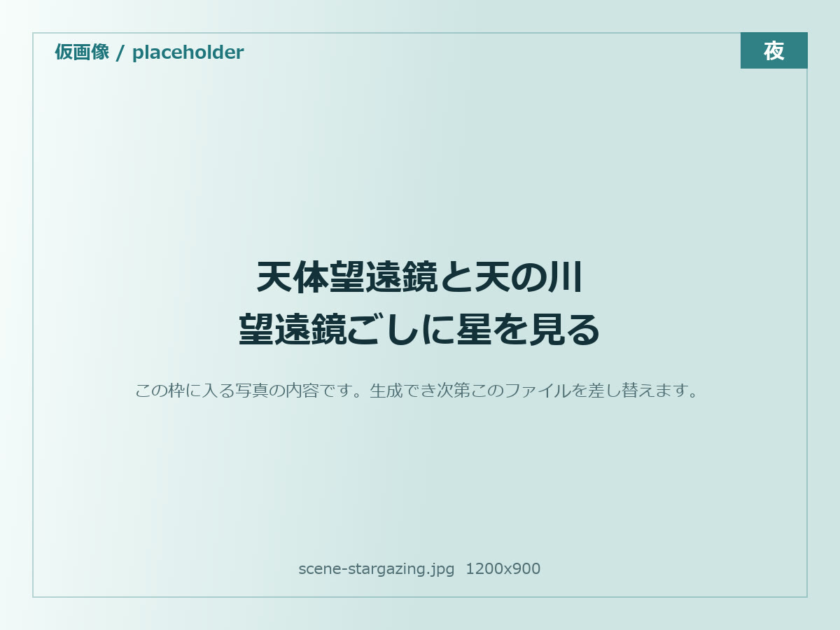 望遠鏡を囲んで星空を観察する宿泊者